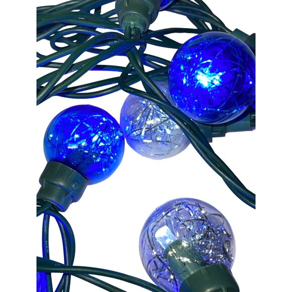 Christmas Tree LED String Lights Used Blue Clear with Tinsel Inside Used - Picture 2 of 12